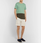 Onia - Chad Colour-Block Linen T-Shirt - Men - Green