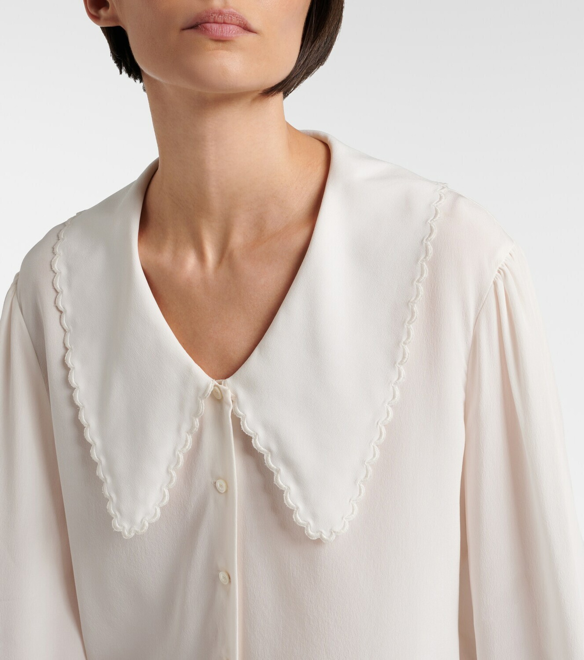 Chloé Scalloped silk shirt