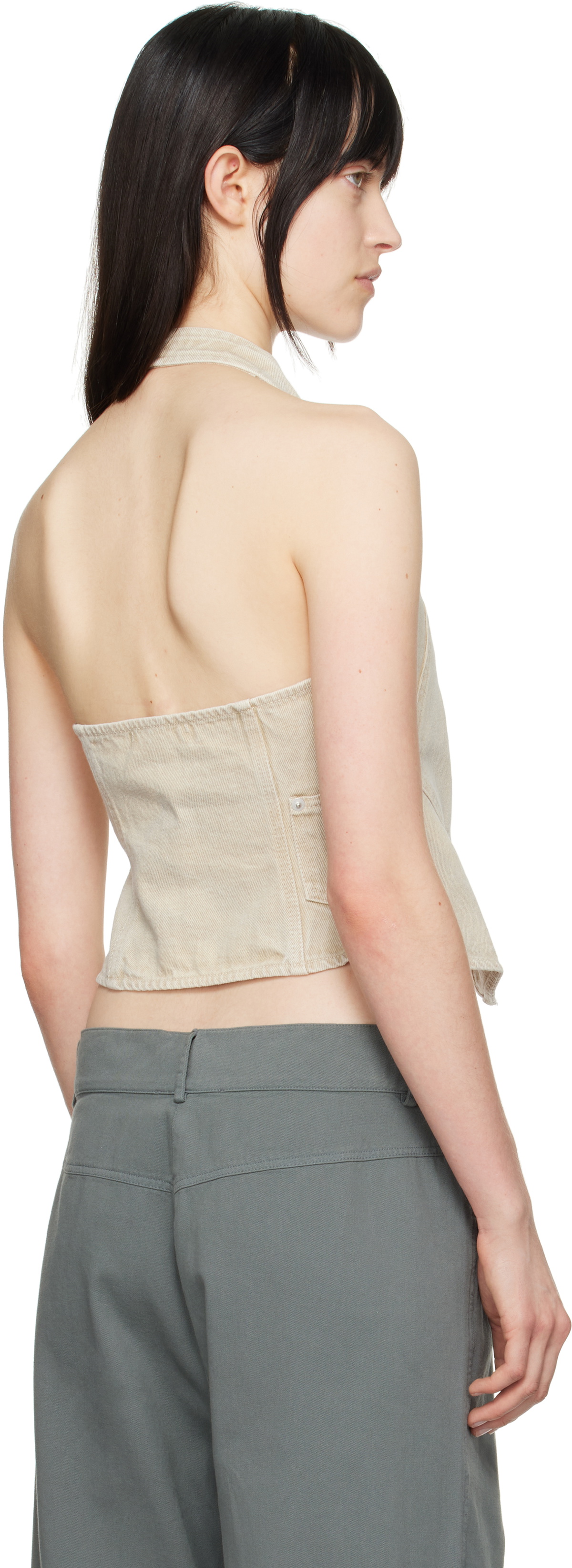 Gimaguas SSENSE Exclusive Beige Beverly Denim Tank Top