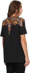 Marcelo Burlon County of Milan Black Floral Wings T-Shirt