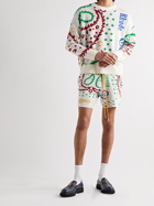 Rhude - Straight-Leg Merino Wool and Cashmere-Blend Jacquard Drawstring Shorts - White