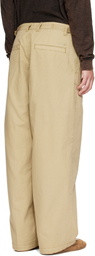 Diesel Beige Cotton Ripstop Side Buckles Trousers