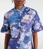 Erdem Floral peplum cotton poplin minidress