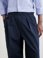 Beams Plus - Straight-Leg Pleated Seersucker Suit Trousers - Blue