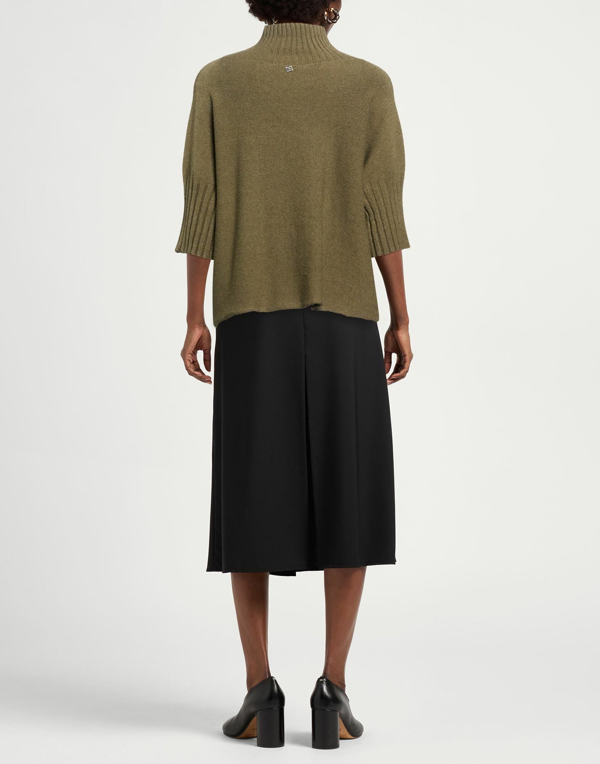 Manila Grace Womens Turtleneck Military in Green