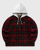 Patta Tartan Fleece Hooded Overshirt Red - Mens - Hoodies/Sweatshirts
