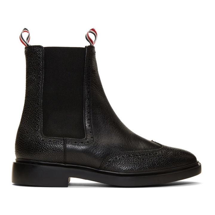 Photo: Thom Browne Black Brogued Chelsea Boots