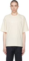 Lanvin Beige Logo Embroidered T-Shirt