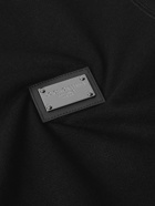 Dolce&Gabbana - Leather-Trimmed Logo-Appliquéd Cotton-Piqué Polo Shirt - Black