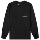 Maharishi Men's MILTYPE Embroidery Long Sleeve Pocket T-Shirt in Black