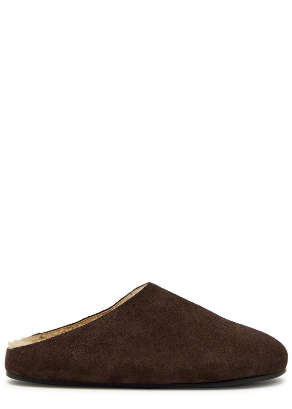 Photo: The Row Hudson Suede Sliders Brown