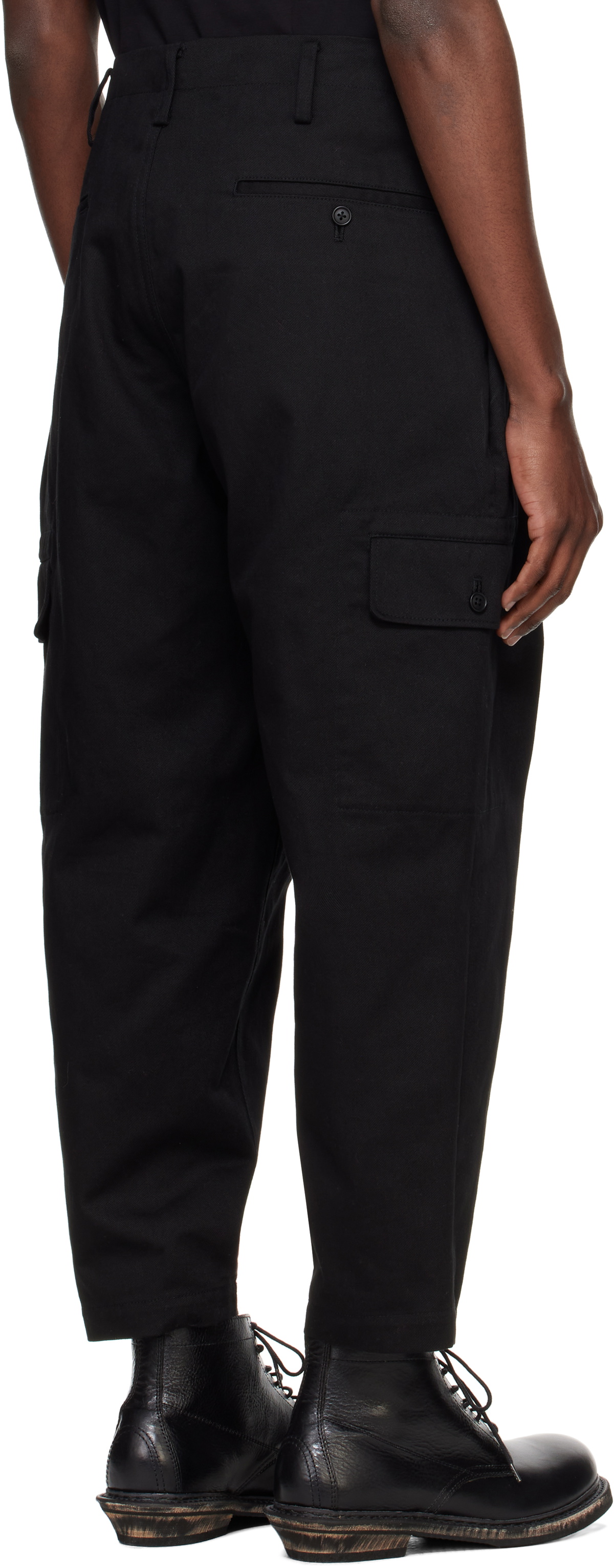 Y's For Men Black Katsuragi Cargo Pants