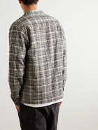 Folk - Checked Cotton and Linen-Blend Flannel Shirt - Neutrals