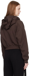 Ottolinger Brown Distressed Multiline Zip Hoodie