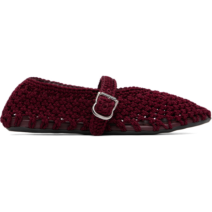 Photo: ALAÏA Burgundy Satin Cord Ballerina Flats