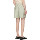 HOMME PLISSÉ ISSEY MIYAKE Green & Beige Stripe Jersey Shorts