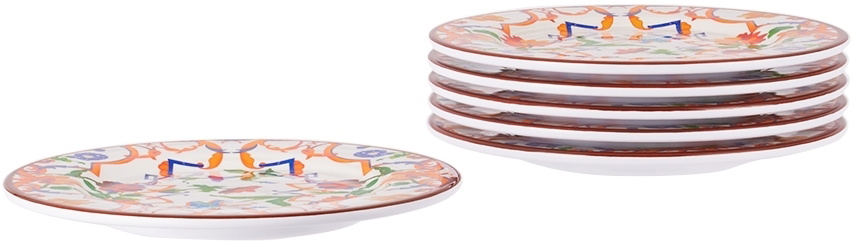 Mario Luca Giusti White Pancale Medium Dinner Plate Set, 6 pcs