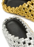 A.W.A.K.E Mode Mismatched Metallic Leather Mules Gold