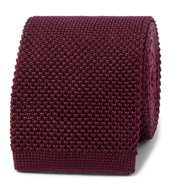 Photo: Hugo Boss - 6cm Knitted Silk Tie - Red