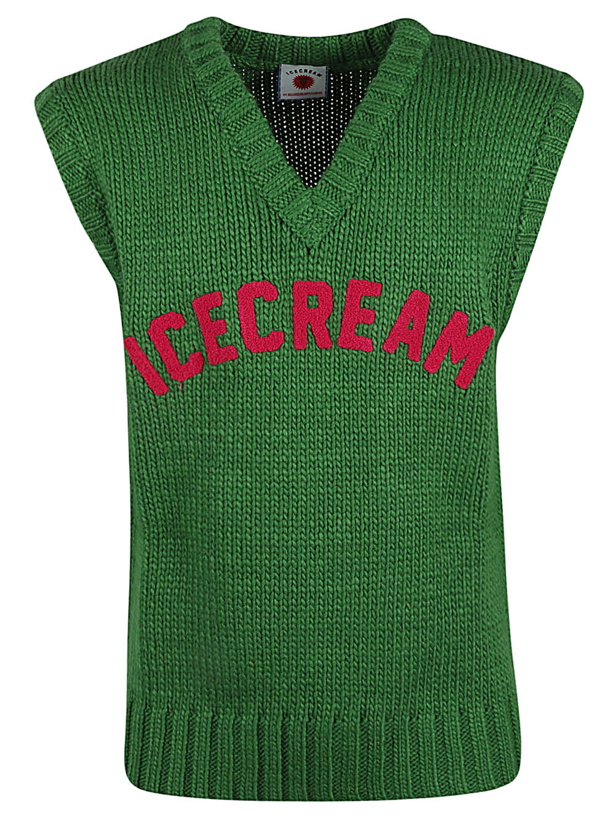 Photo: ICECREAM - Logo V-neck Knitted Vest