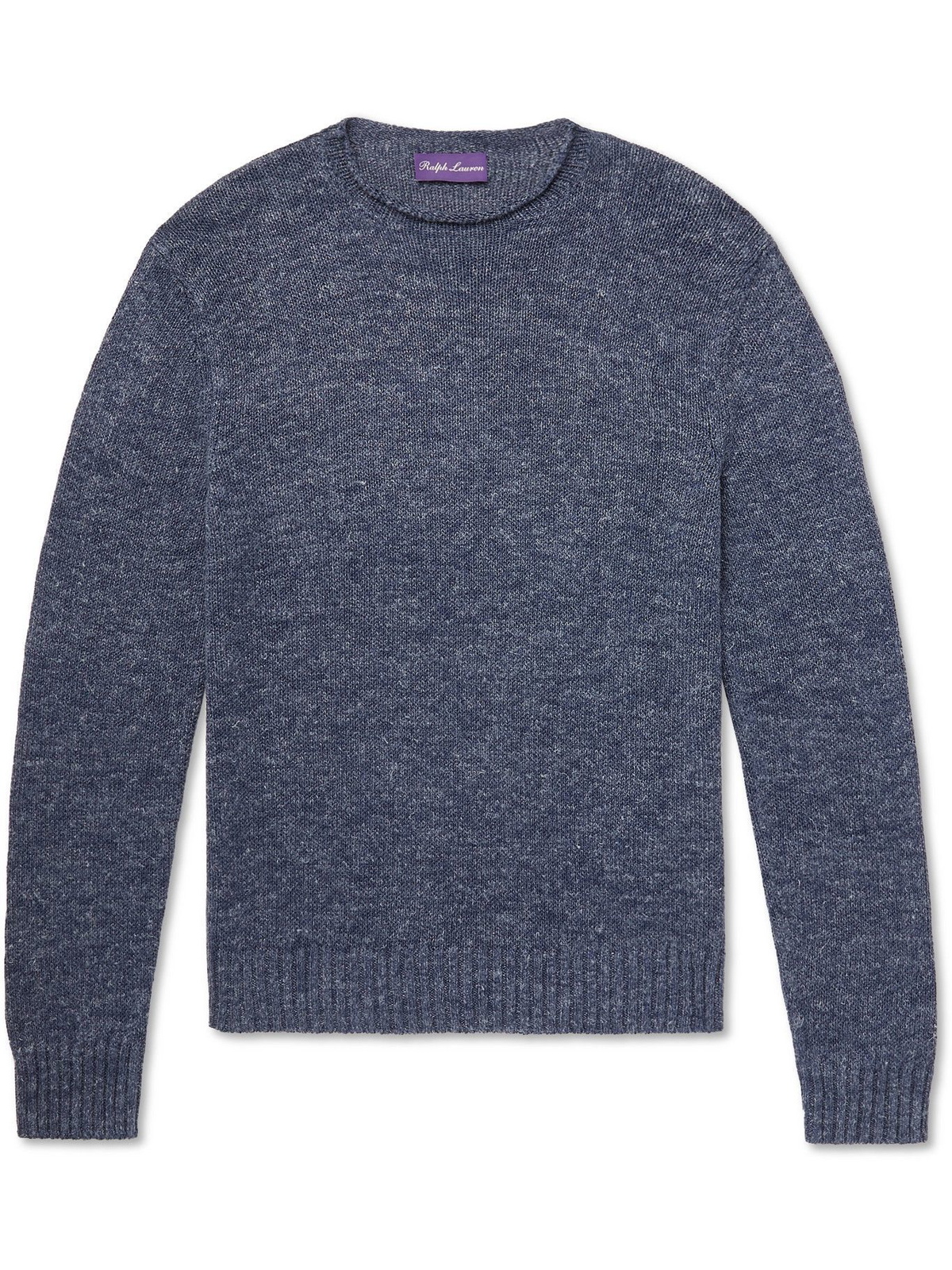 Ralph Lauren Purple Label - Lux Cream Monogram Silk Blend Polo Sweater