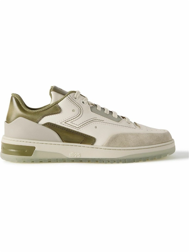 Photo: Berluti - Playoff Suede-Trimmed Leather Sneakers - Neutrals