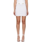 Balmain White Knit Miniskirt