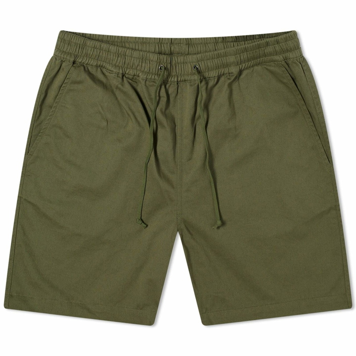 Photo: Universal Works Men's Twill Beach Shorts in Light Olive