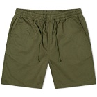 Universal Works Men's Twill Beach Shorts in Light Olive