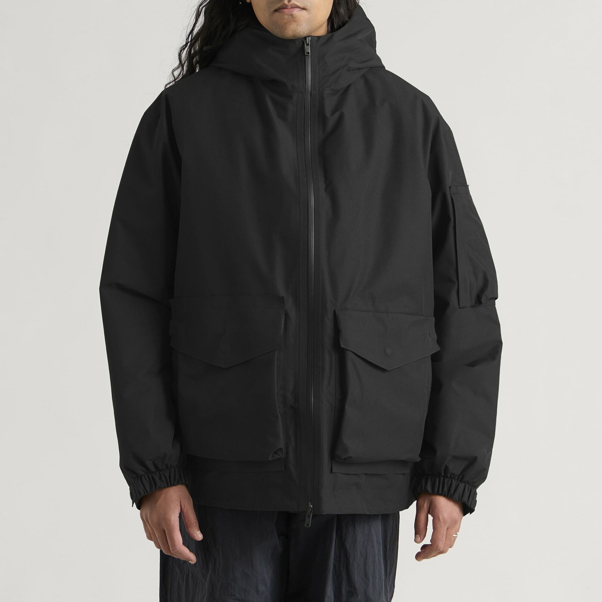 Y-3 Men's GTX Padded Hooded Jacket. in Black