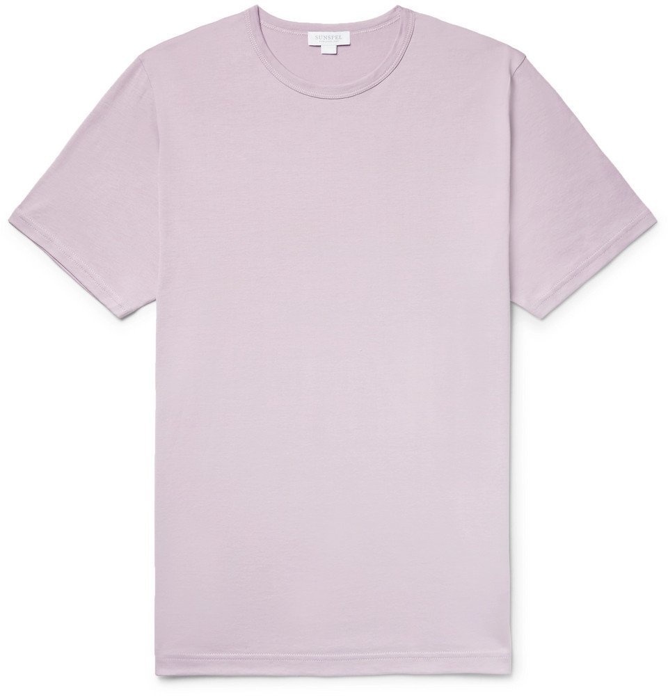 Salme influenza Relativ størrelse Sunspel - Slim-Fit Cotton-Jersey T-Shirt - Men - Lilac Sunspel