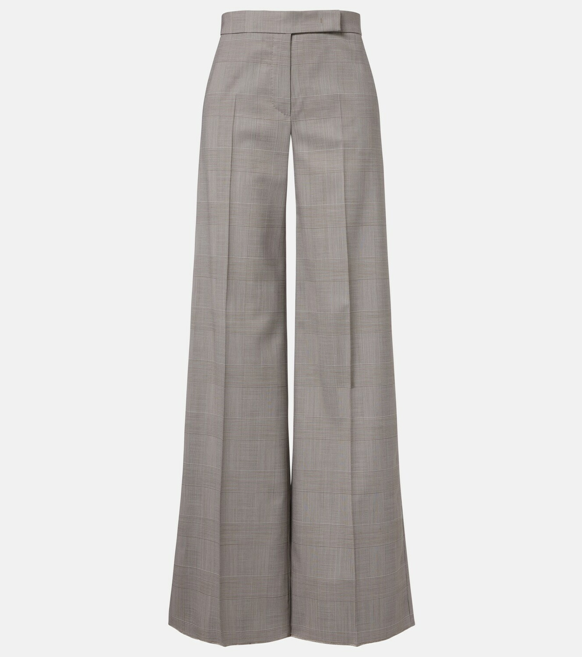 Max Mara Checked virgin wool wide-leg pants