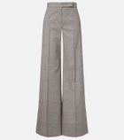 Max Mara Checked virgin wool wide-leg pants