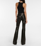 Tom Ford - Mid-rise leather flared pants