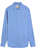Valentino Garavani Logo Cotton Oxford Shirt Blue
