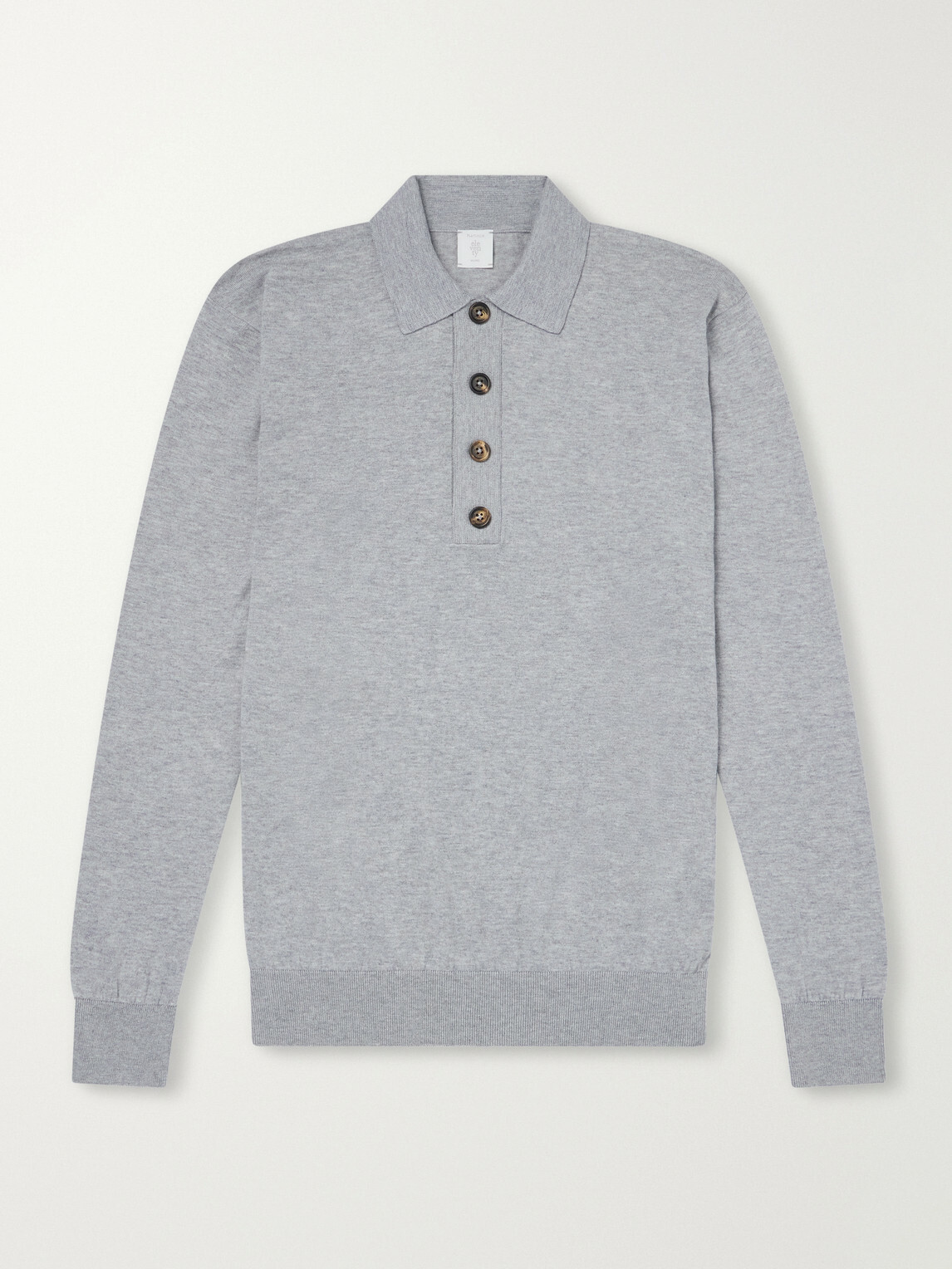 Eleventy - Cotton and Cashmere-Blend Polo Shirt - Gray