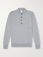 Eleventy - Cotton and Cashmere-Blend Polo Shirt - Gray