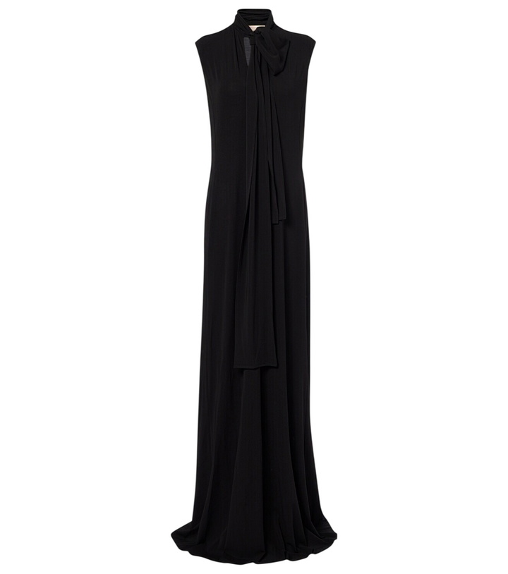 Photo: Plan C Scarf-detail jersey maxi dress