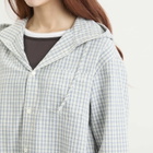DUNST Women's Classic Hooded Shirt in Cream Check