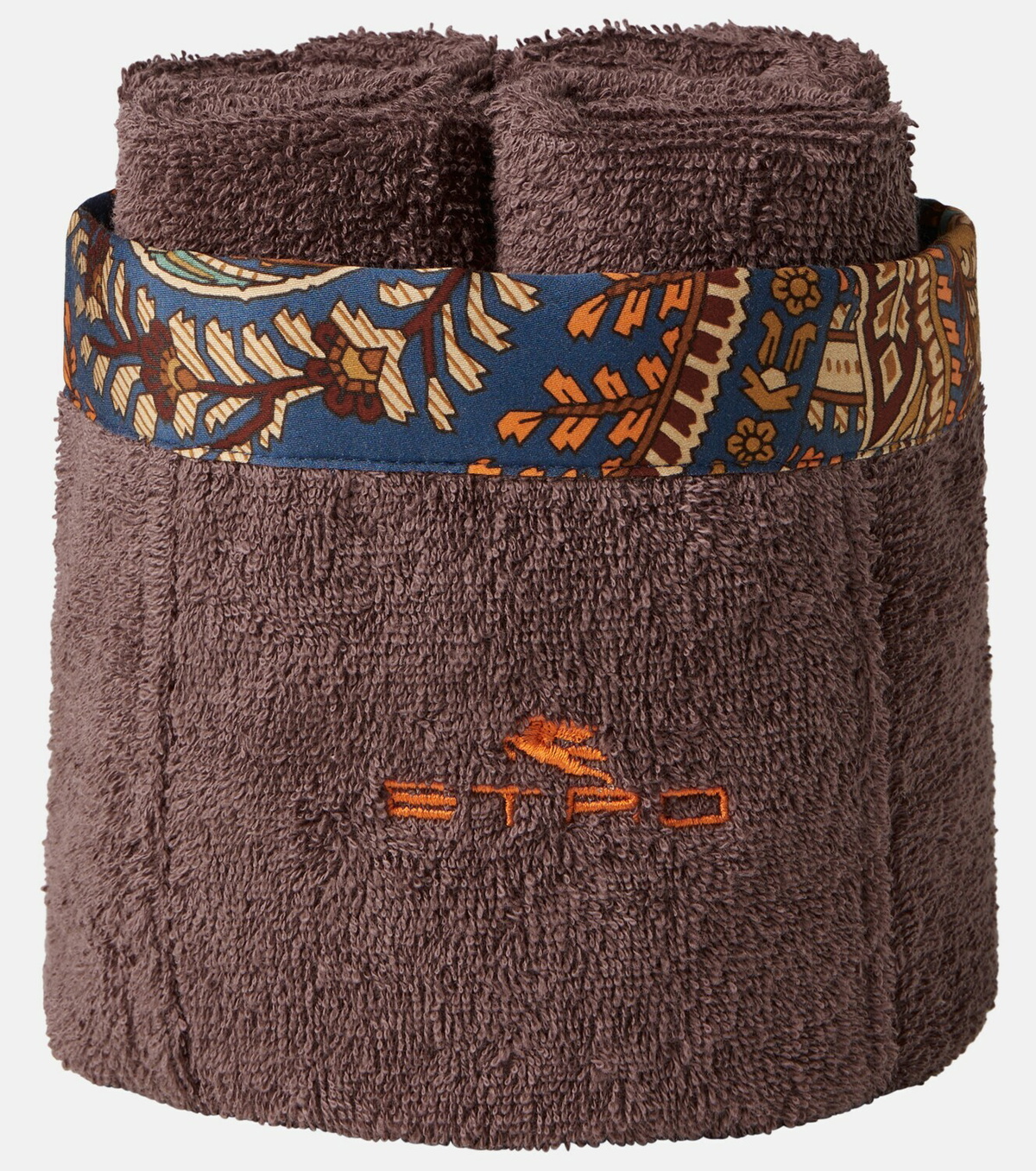 Etro Giano set of 4 face towels and basket