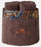 Etro Giano set of 4 face towels and basket