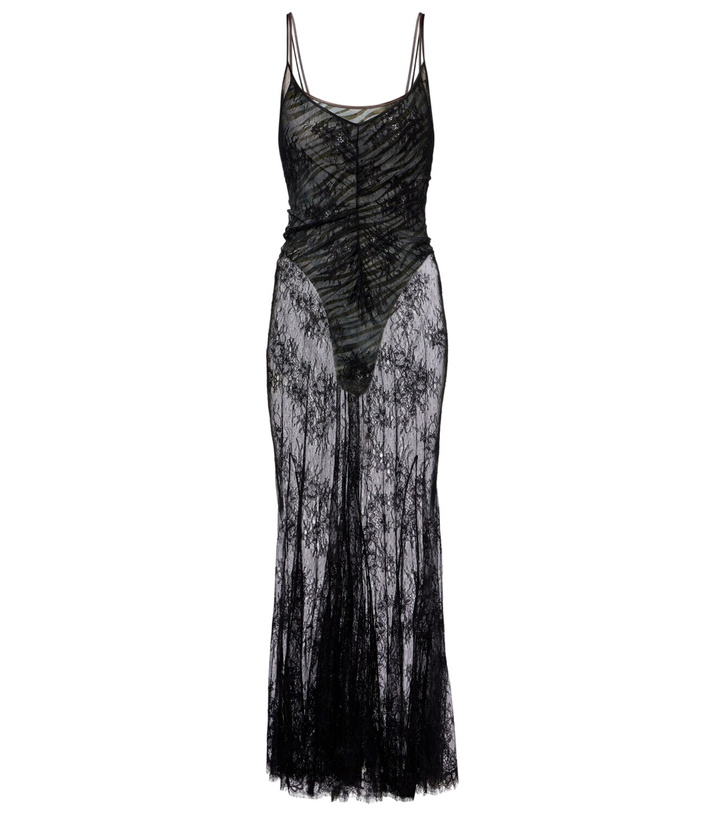 Photo: Jacques Wei Jersey bodysuit and silk maxi dress set