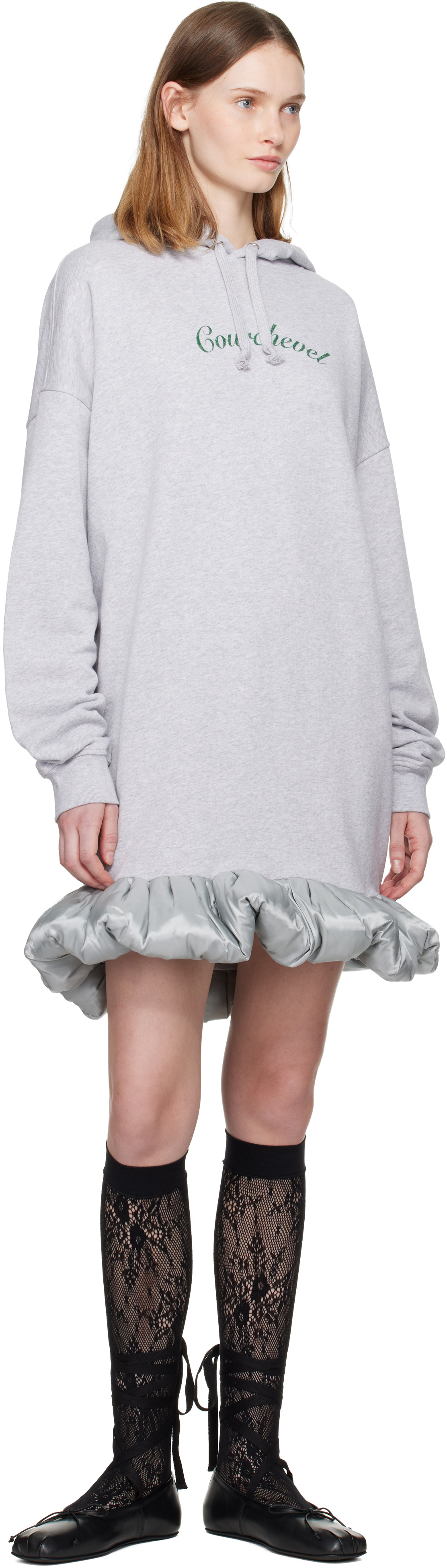 LAURA ANDRASCHKO Gray 'Courchevel' Hoodie Midi Dress