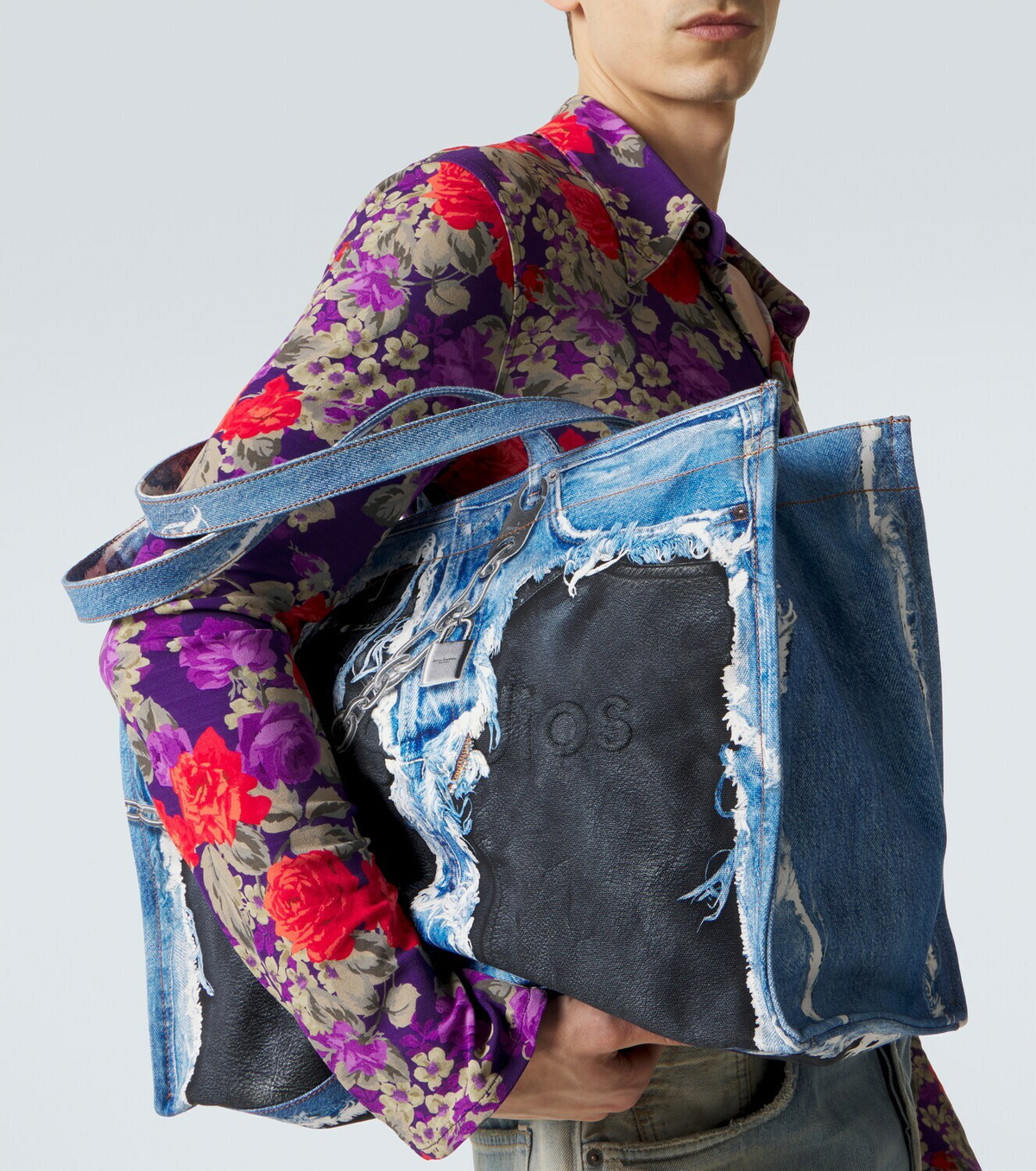 Acne Studios Trompe-l’œil printed canvas tote bag