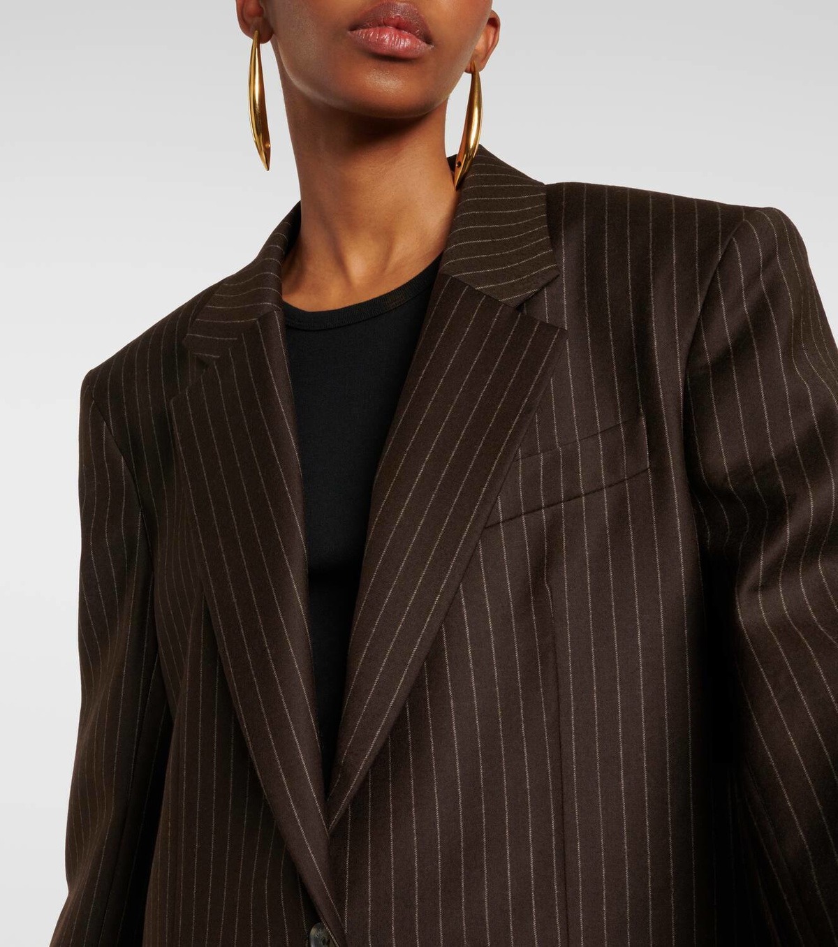 The Mannei Pinstripe virgin wool blazer