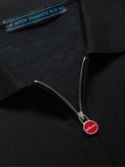 Kiton - Slim-Fit Knitted Wool Half-Zip Polo Shirt - Black
