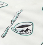 Flagstuff - Camp-Collar Printed Cotton-Poplin Shirt - White