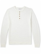 Onia - Crochet-Knit Linen Henley Sweater - White
