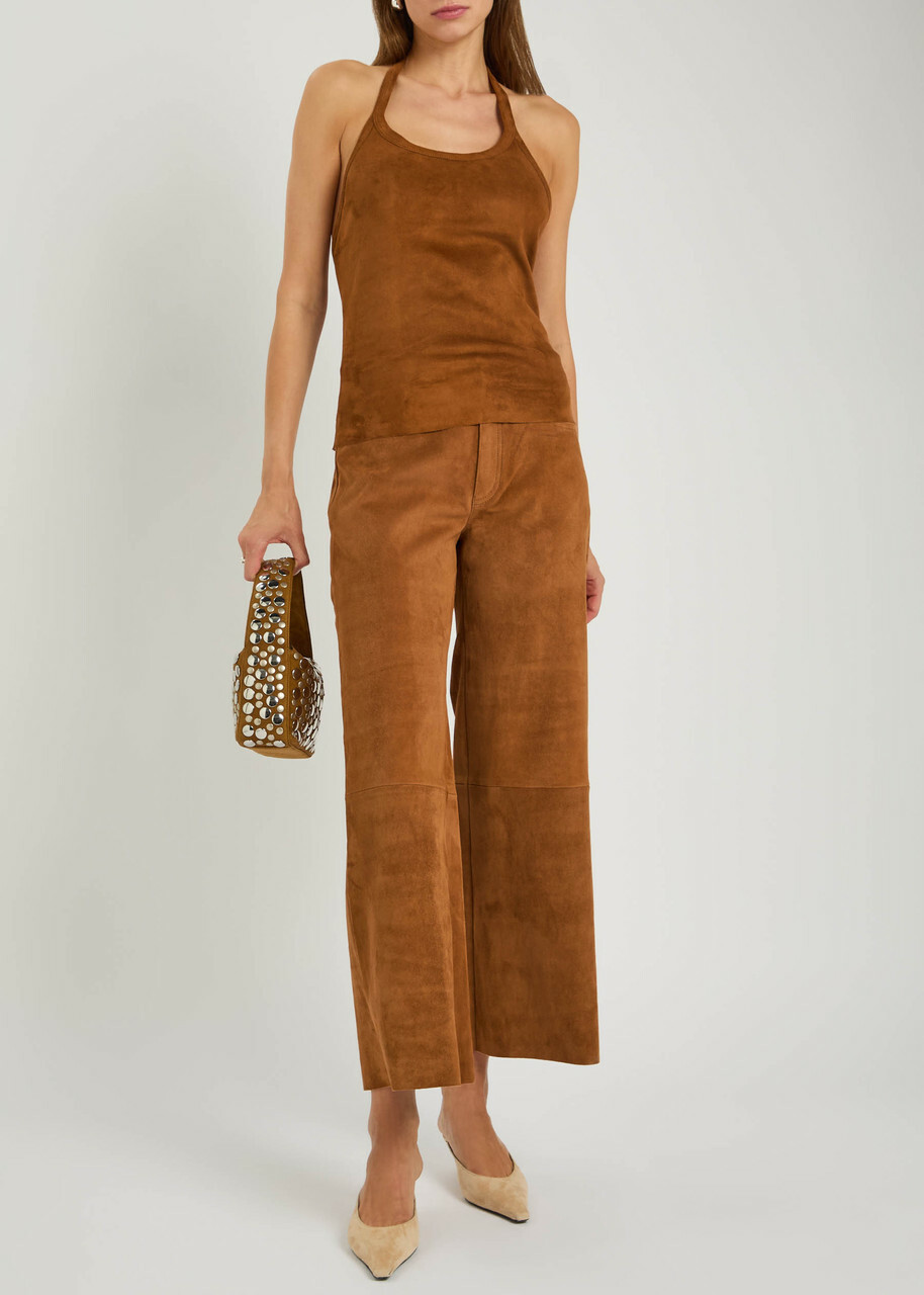 Stouls Lilou Stretch-suede Trousers Tan