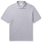 Kingsman - Contrast-Tipped Cotton-Piqué Polo Shirt - Gray